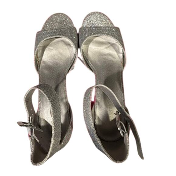 Dream Pairs Chunkle Silver Glitter Block Heel Women’s 8.5 Ankle Strap Party Y2K - Picture 5 of 6